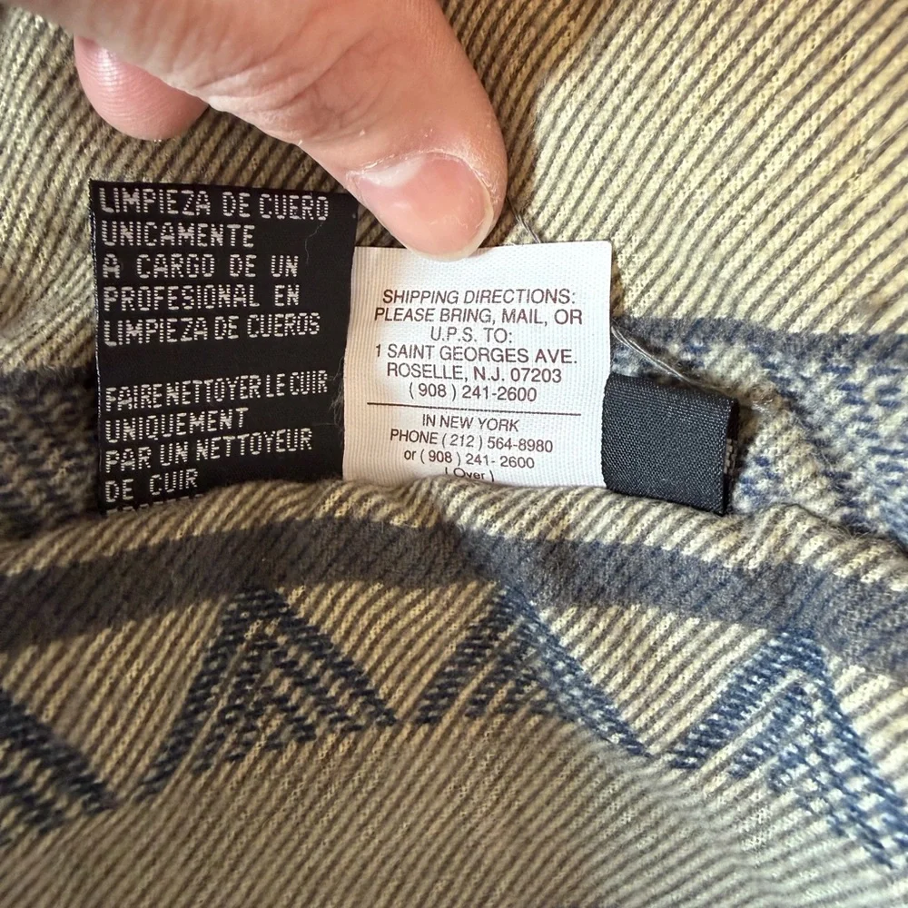 Context Brown/Gray Leather Military Bomber Jacket Men’s Size XL TALL